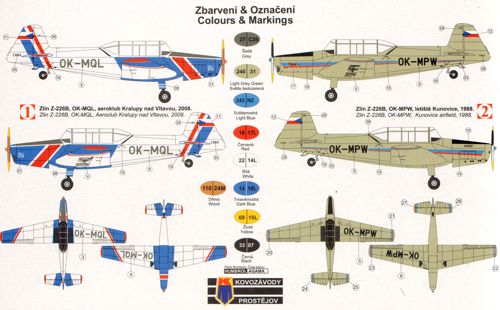 Kovozavody Prostejov 7203 1:72 Zlin Z-226B Bohatyr