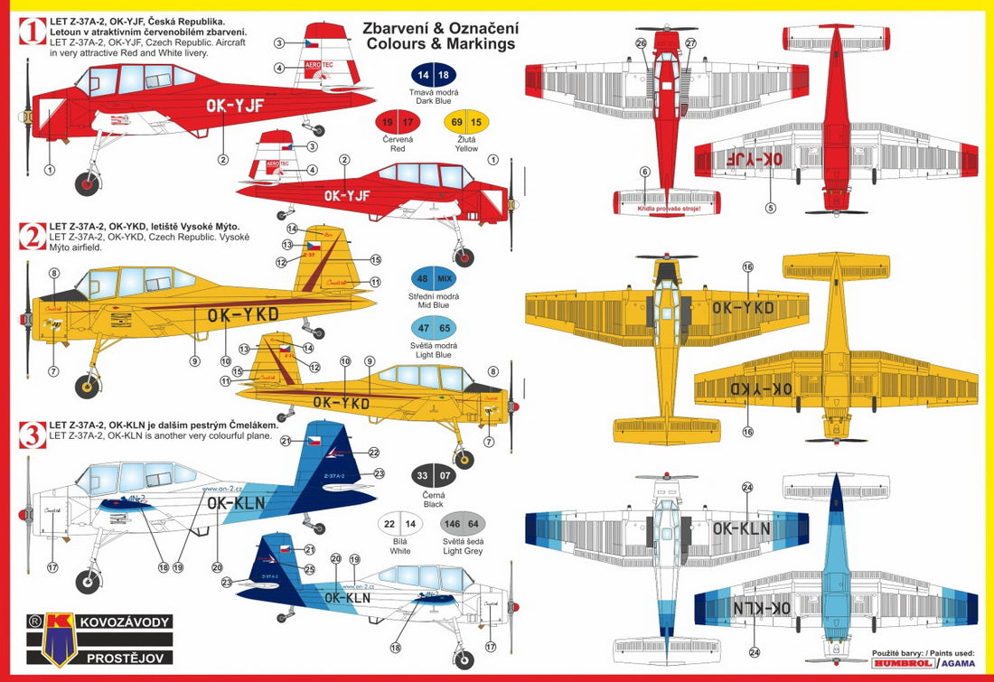 Kovozavody Prostejov 72129 1:72 Let Z-37A-2 Cmelak 'Two-Seater' (Czech Service)