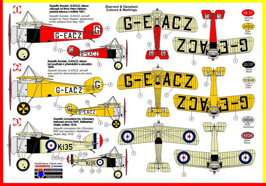 Kovozavody Prostejov 72165 1:72 Sopwith Scooter 'Monoplane No.1'