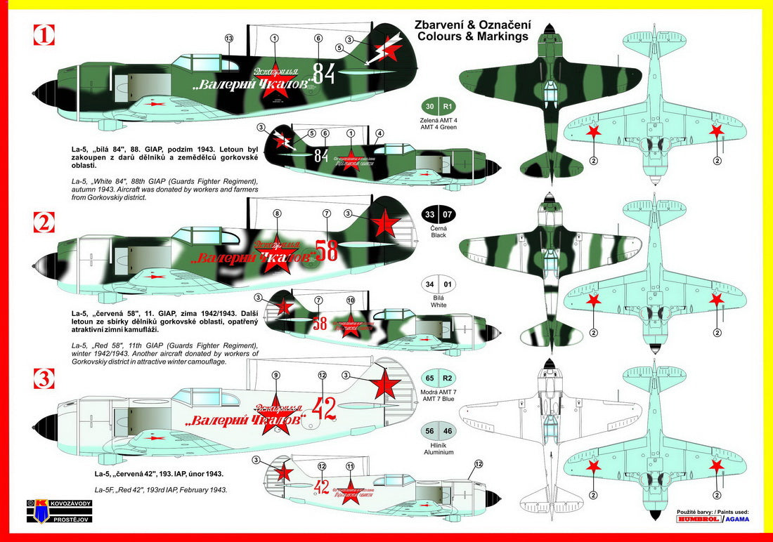 Kovozavody Prostejov 72172 1:72 Lavochkin La-5 'Valery Ckalov'