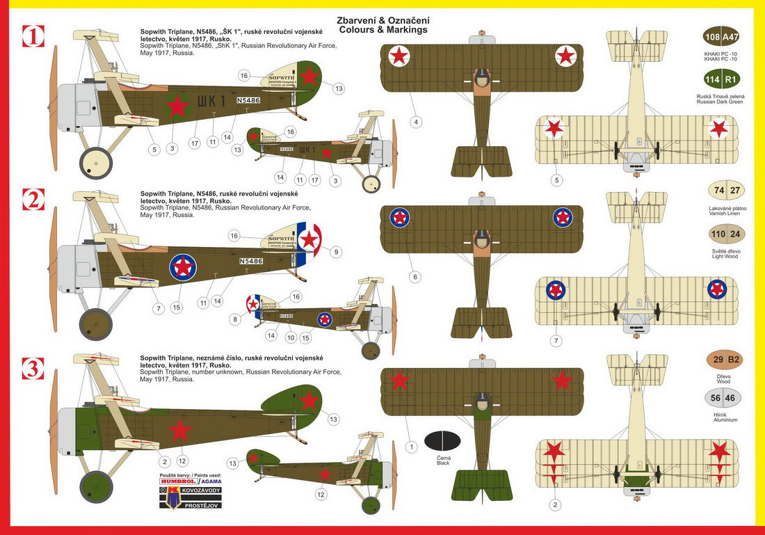 Kovozavody Prostejov 72182 1:72 Sopwith Triplane 'In Red Soviet Service'