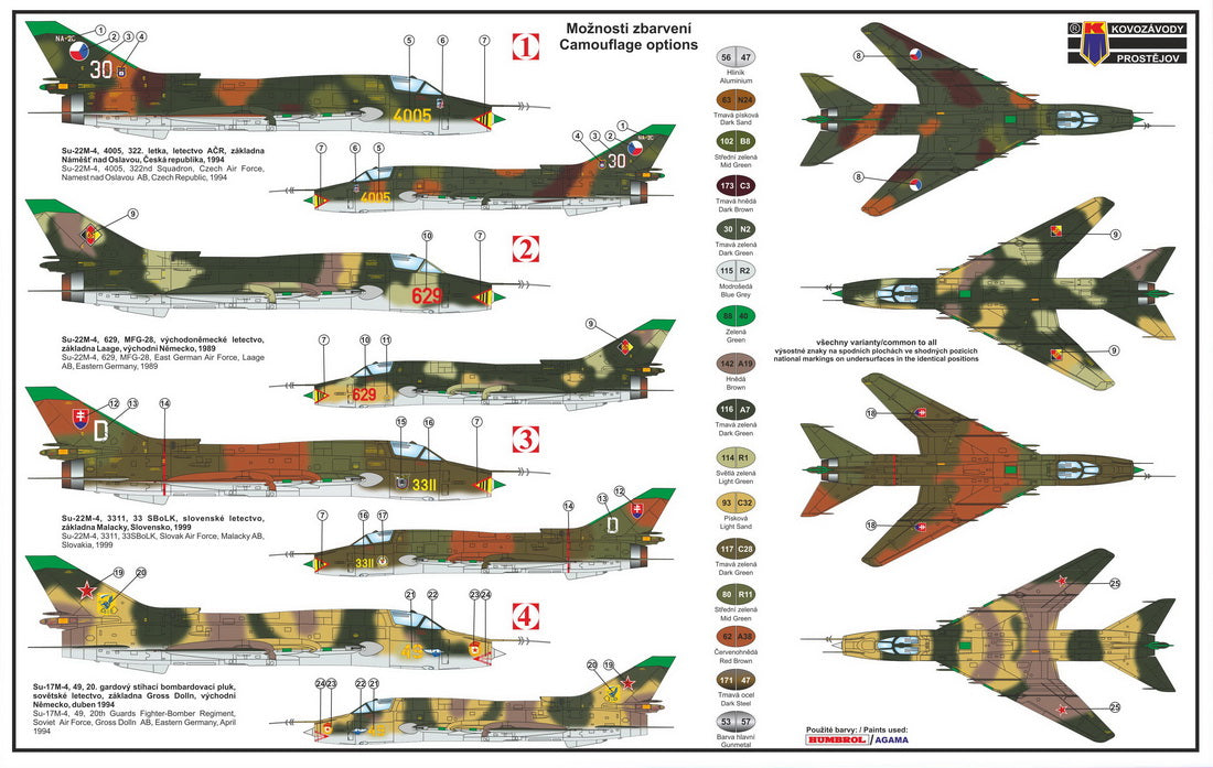 Kovozavody Prostejov 72196 1:72 Sukhoi Su-22M4 'Warsaw Pact' ex-Bilek