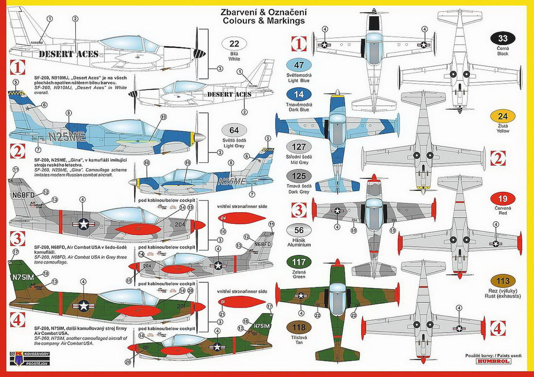 Kovozavody Prostejov 72209 1:72 SIAI SF-260D 'Over USA'