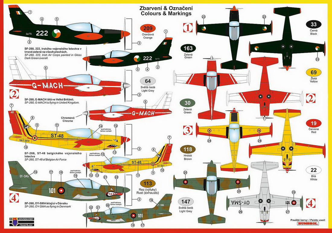 Kovozavody Prostejov 72212 1:72 SIAI SF-260D/W 'European Users'