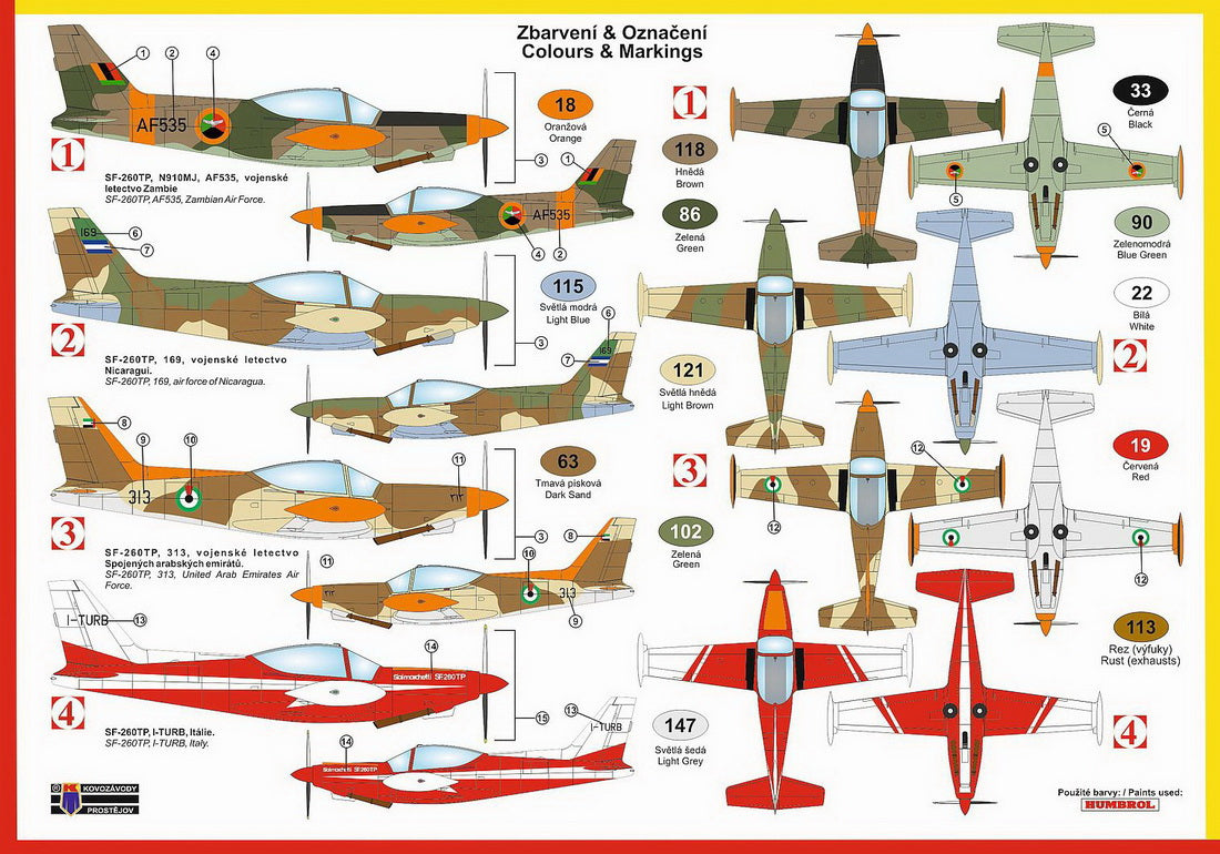 Kovozavody Prostejov 72213 1:72 SIAI SF-260TP 'Turbo Warrior'