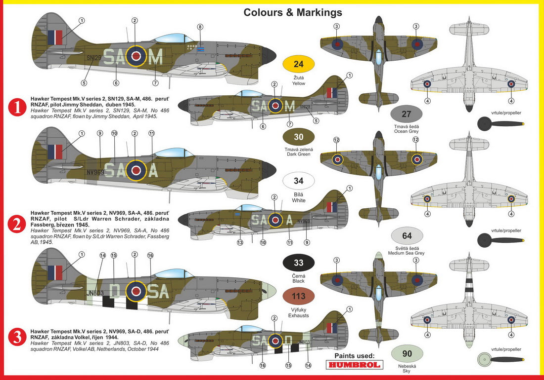 Kovozavody Prostejov 72222 1:72 Hawker Tempest Mk.V 'No. 486 (NZ) Sq.'