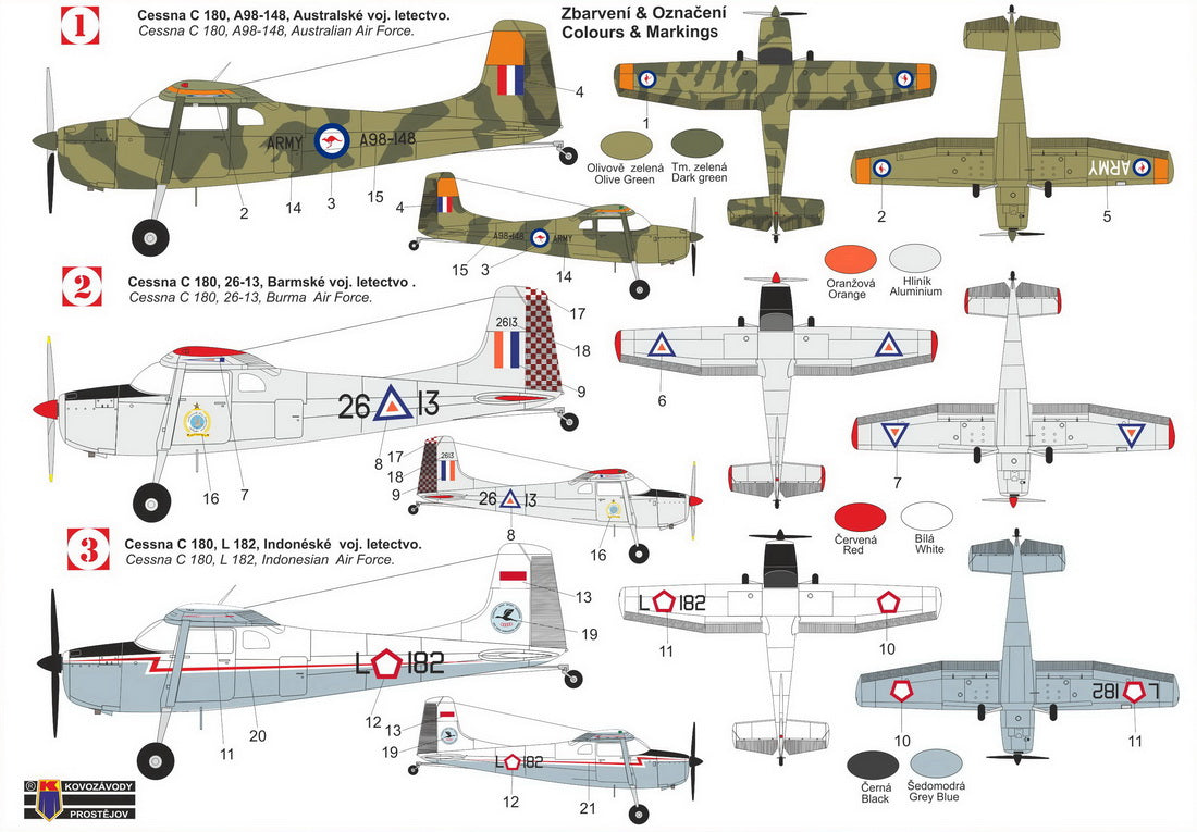 Kovozavody Prostejov 72237 1:72 Cessna C-180 (U-17) 'Military'