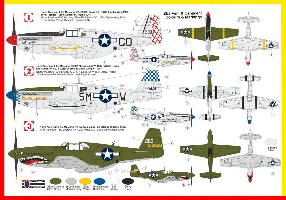 Kovozavody Prostejov 72246 1:72 North-American F-6C 'Photo-Recce Mustang'