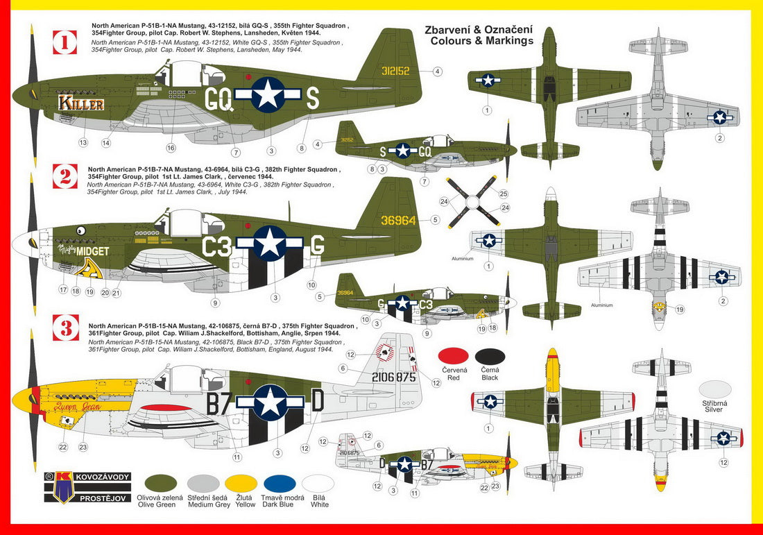 Kovozavody Prostejov 72247 1:72 North-American P-51B 'Mustang Malcolm'