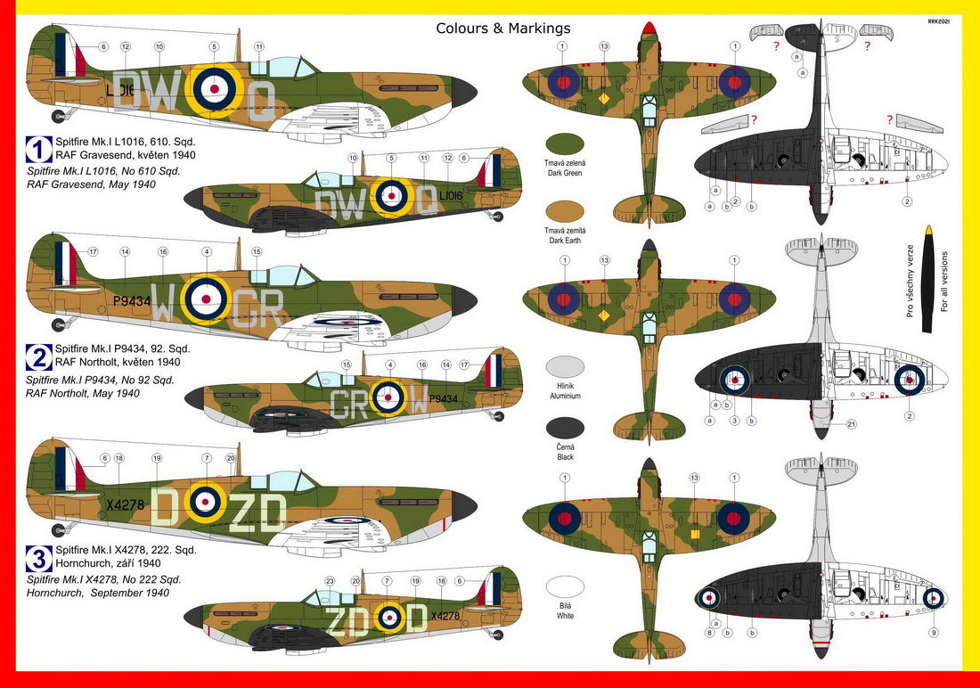 Kovozavody Prostejov 72263 1:72 Supermarine Spitfire Mk.IA 'Black & White'