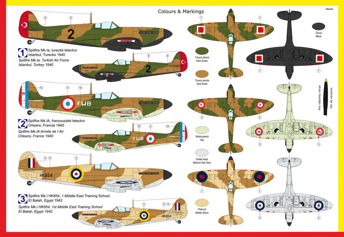 Kovozavody Prostejov 72277 1:72 Supermarine Spitfire Mk.IA 'Export & Egypt'