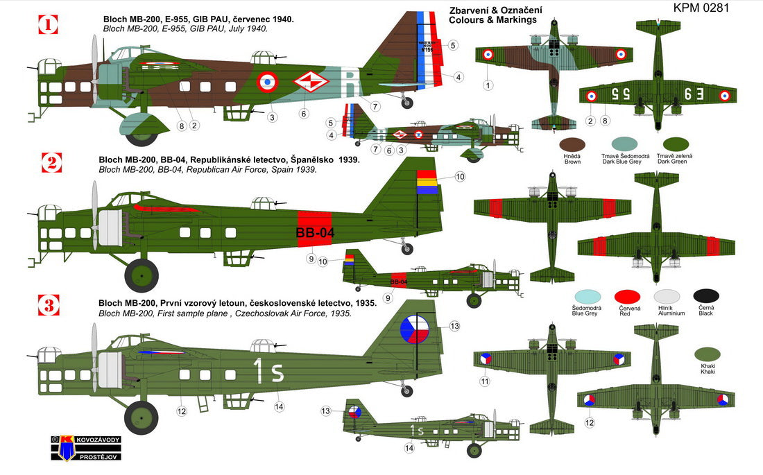 Kovozavody Prostejov 72281 1:72 Bloch MB-200