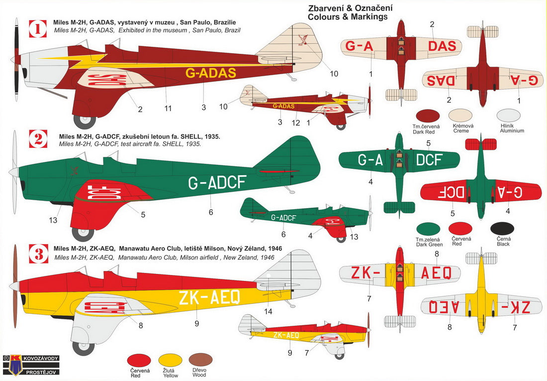 Kovozavody Prostejov 72285 1:72 Miles M.2H Hawk Major 'Civil Liveries'