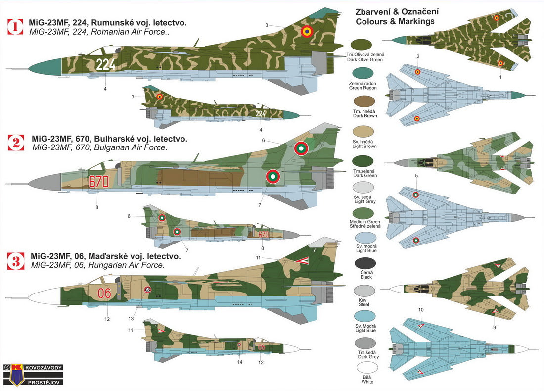 Kovozavody Prostejov 72287 1:72 Mikoyan MiG-23MF 'Danubian Floggers'