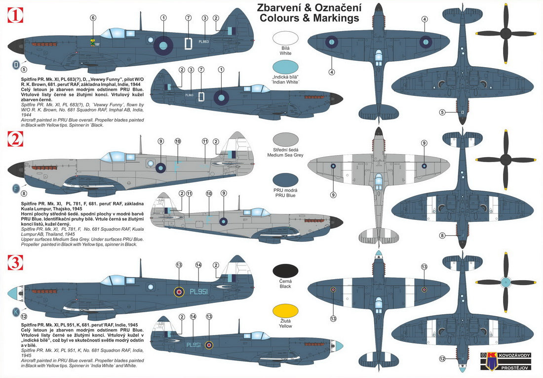 Kovozavody Prostejov 72295 1:72 Supermarine Spitfire PR Mk.XI 'SEAC'