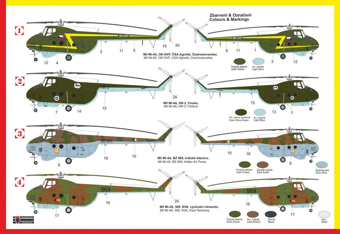 Kovozavody Prostejov 72297 1:72 Mil Mi-4A Hound-A 'International' ex-KP/KOPRO/Smer