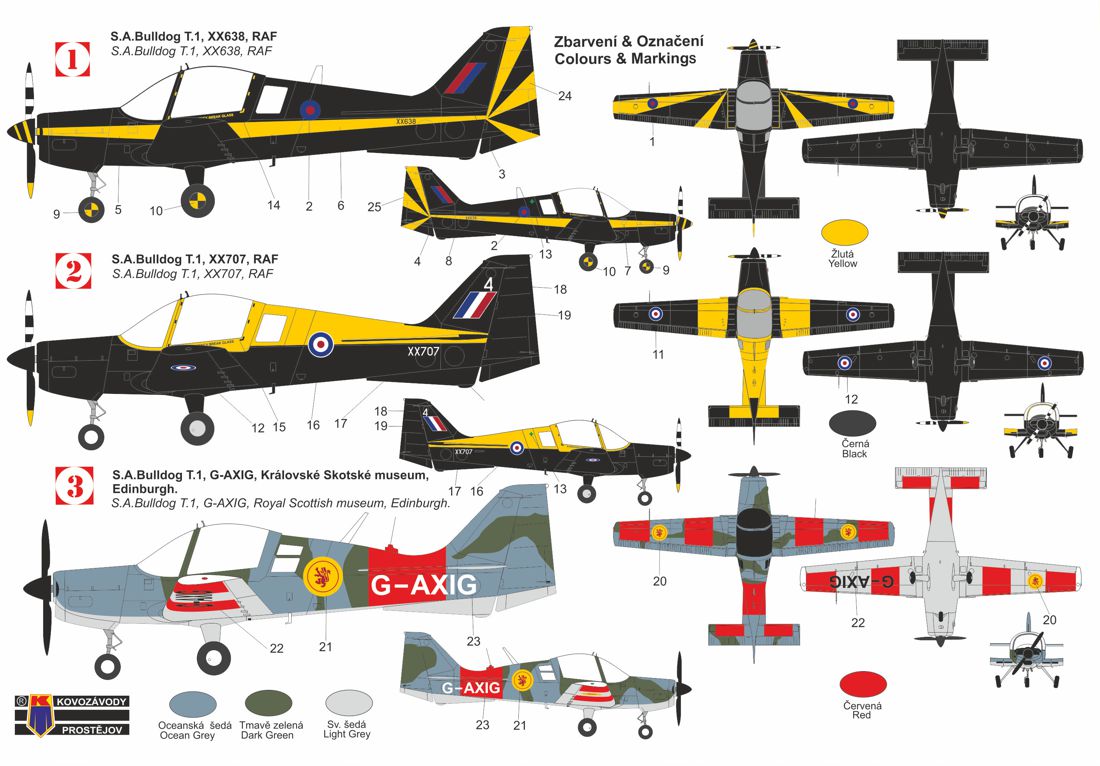 Kovozavody Prostejov 72299 1:72 Scottish-Aviation Bulldog T.1 'RAF Special'