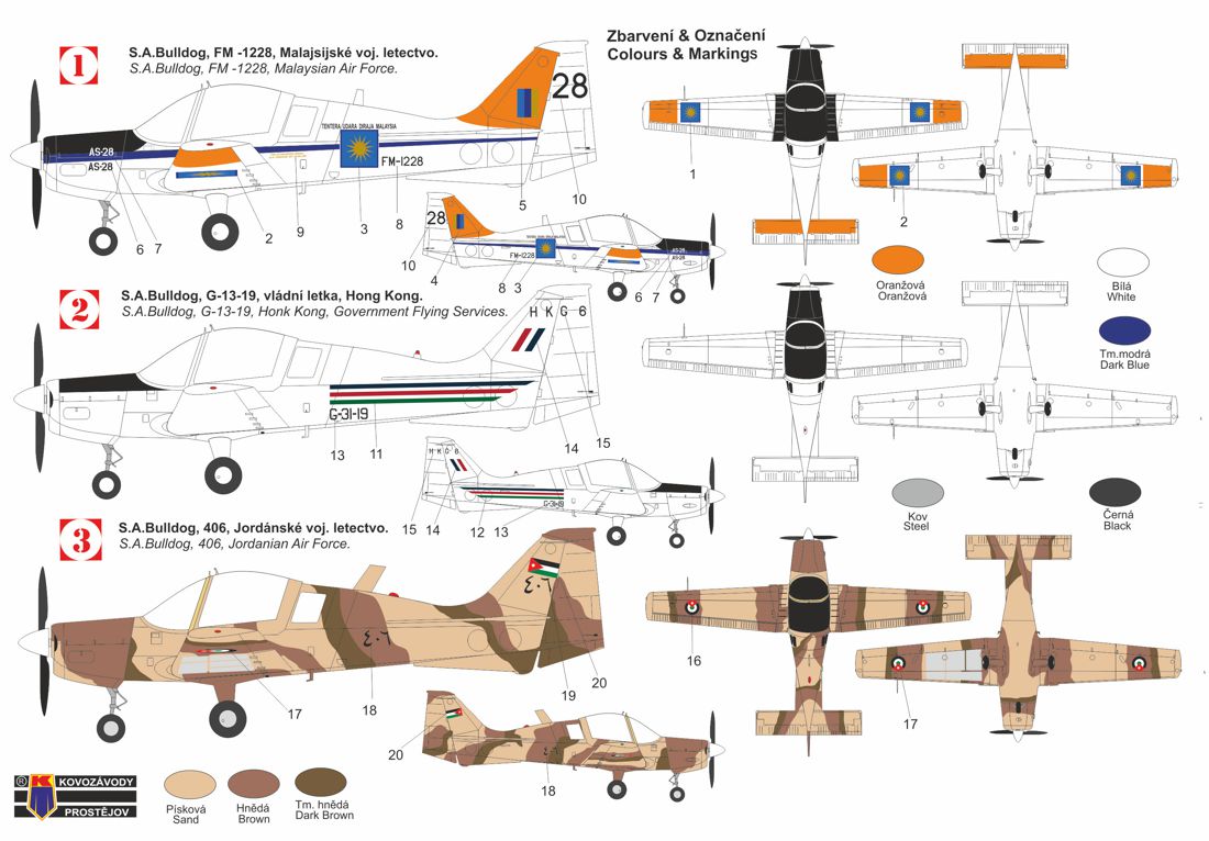 Kovozavody Prostejov 72301 1:72 Scottish-Aviation Bulldog T.1 'Overseas service'