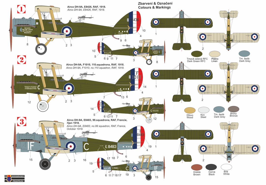 Kovozavody Prostejov 72311 1:72 Airco DH-9A 'RAF'