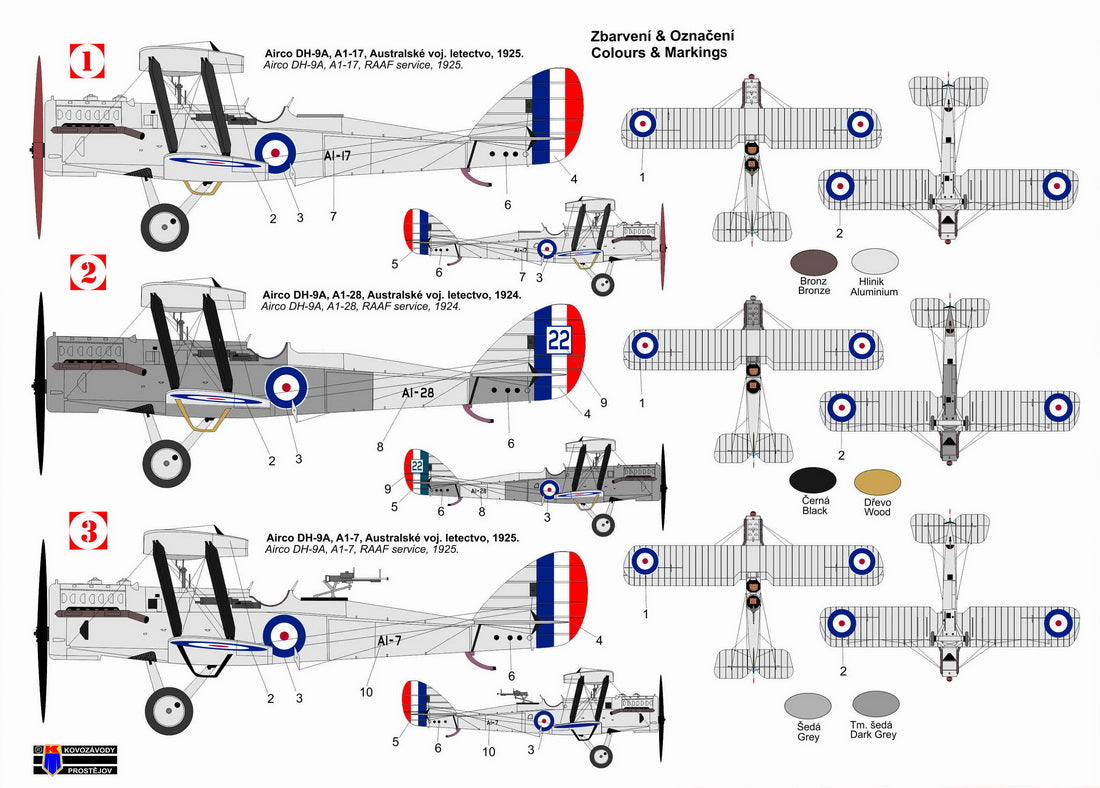 Kovozavody Prostejov 72316 1:72 Airco DH-9A 'In Australian Service'