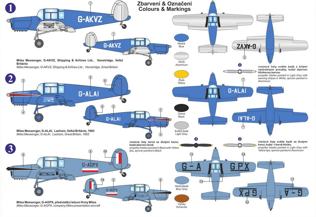 Kovozavody Prostejov 72317 1:72 Miles Messenger M.38 'Civil Liveries'