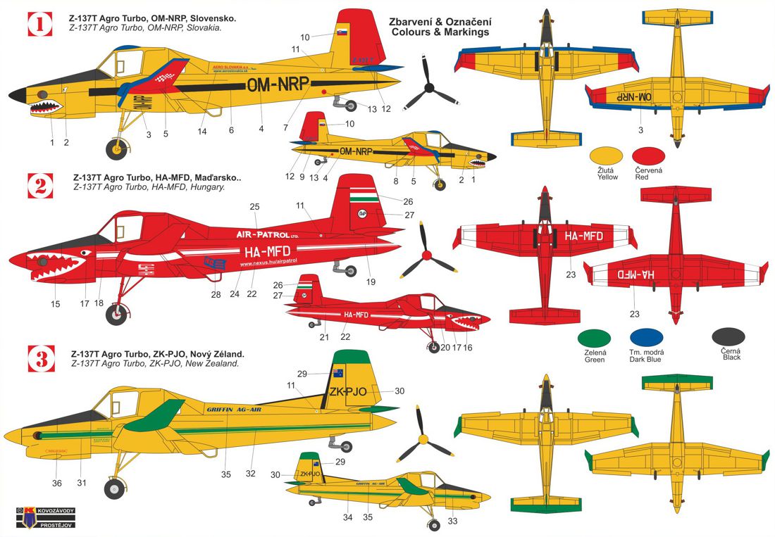 Kovozavody Prostejov 72332 1:72 Let Z-137T Agro Turbo