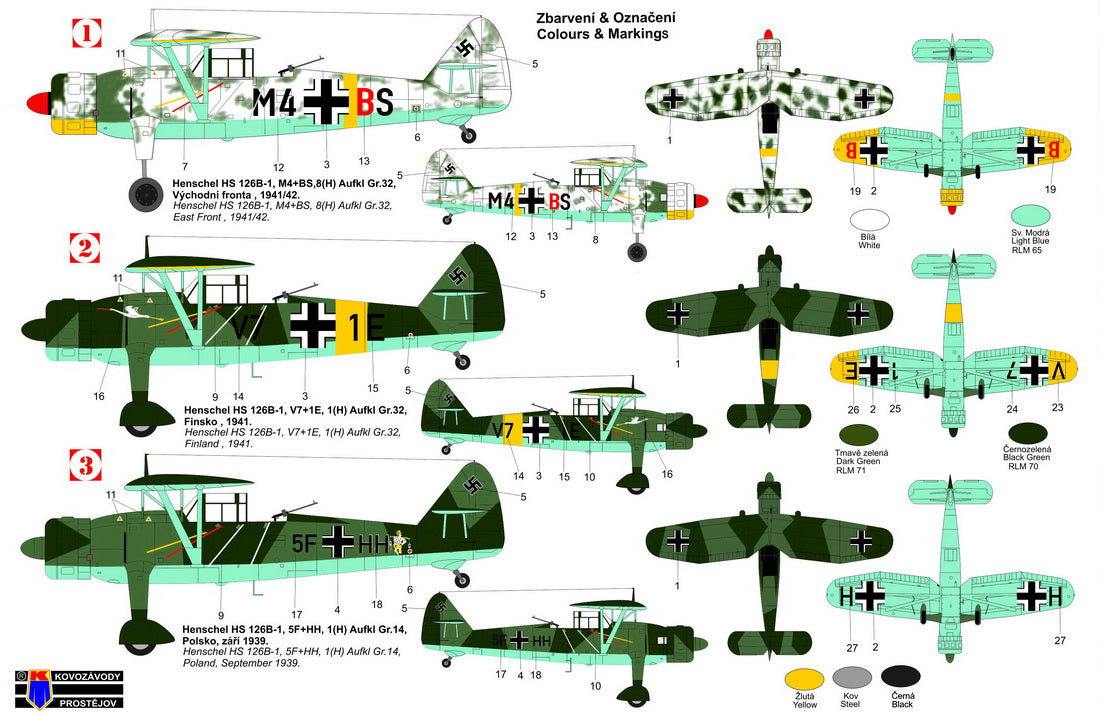 Kovozavody Prostejov 72336 1:72 Henschel Hs-126B-1 âLuftwaffeÊ¼ ex-Sabre