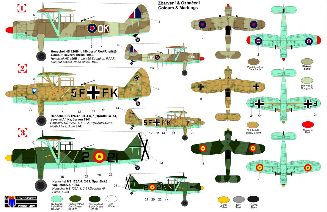 Kovozavody Prostejov 72337 1:72 Henschel Hs-126A/B-1 âMediterraneanÊ¼