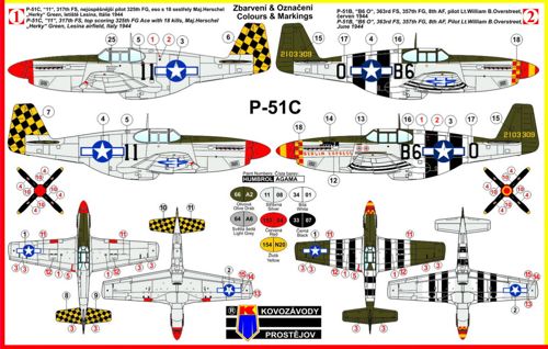 Kovozavody Prostejov 7233 1:72 North-American P-51C Mustang 'USAAF'