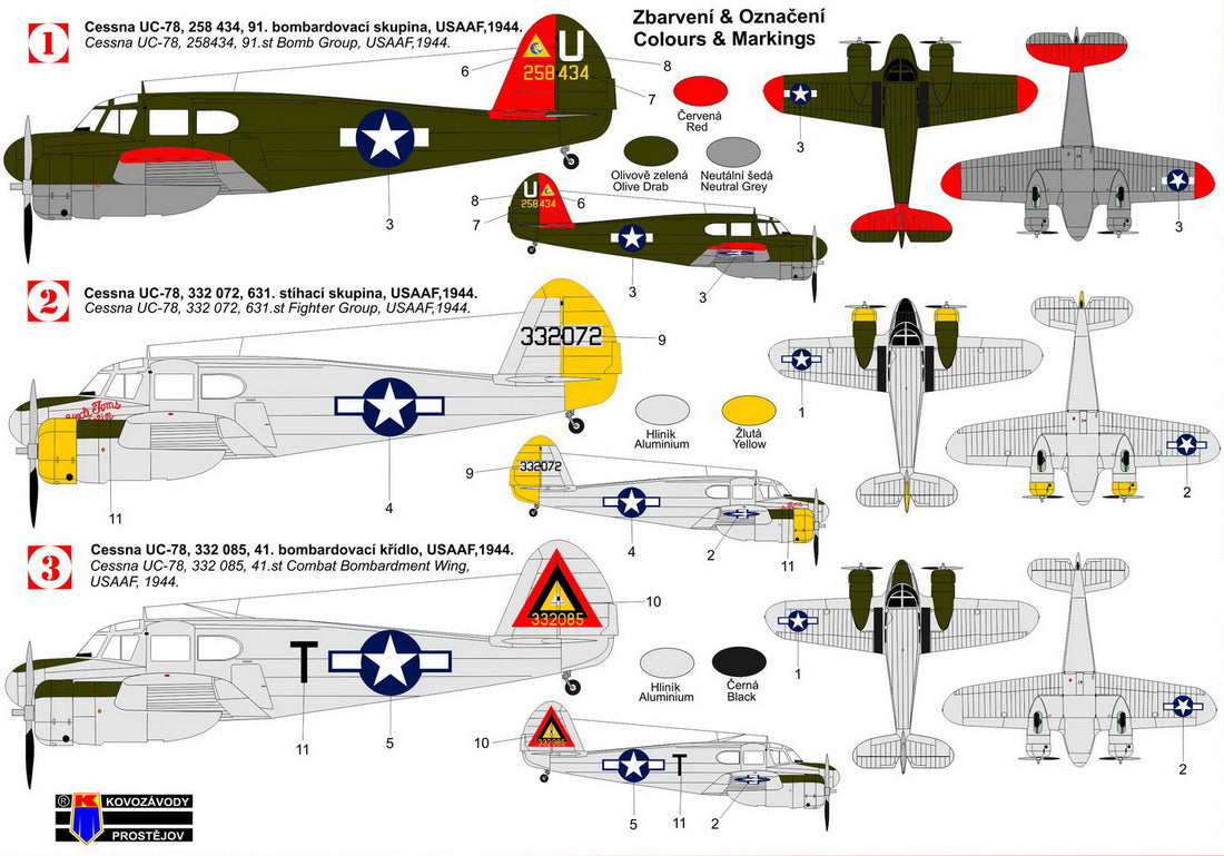 Kovozavody Prostejov 72349 1:72 Cessna UC-78 'Bobcat'