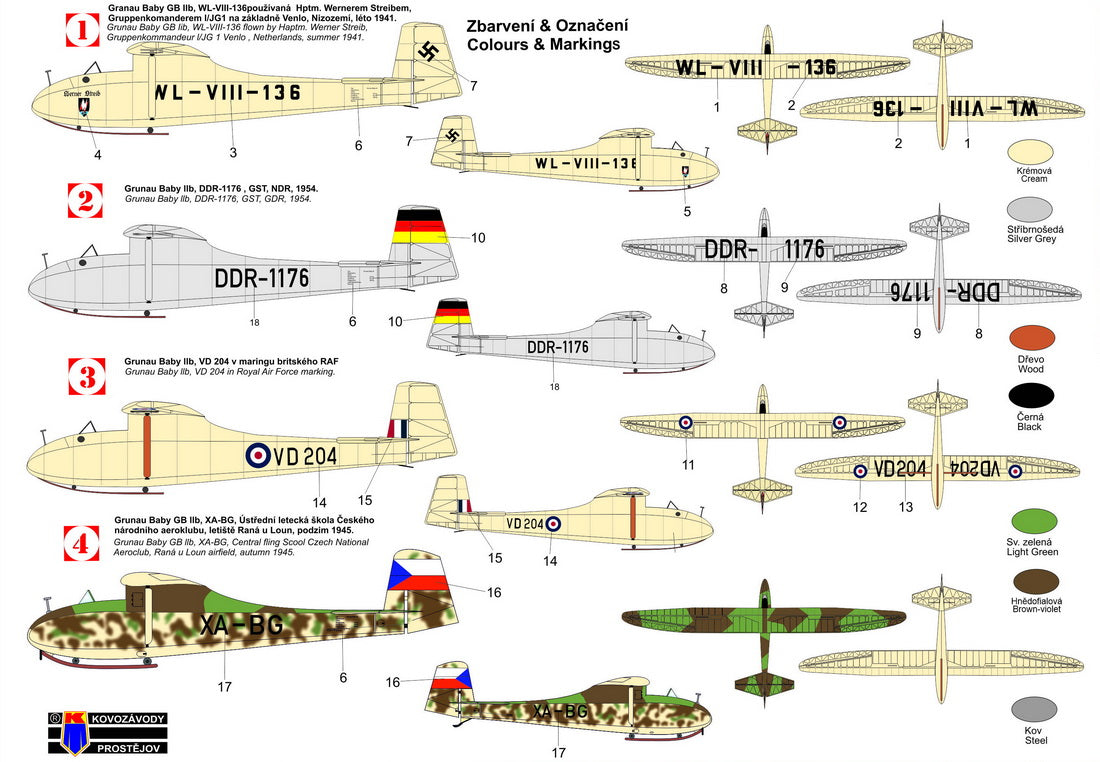 Kovozavody Prostejov 72357 1:72 Grunau Baby IIB 'International'