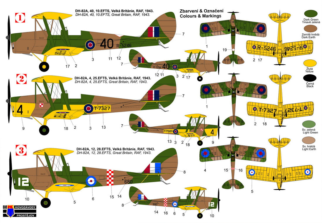 Kovozavody Prostejov 72363 1:72 de Havilland DH-82A 'Tiger Moth' RAF