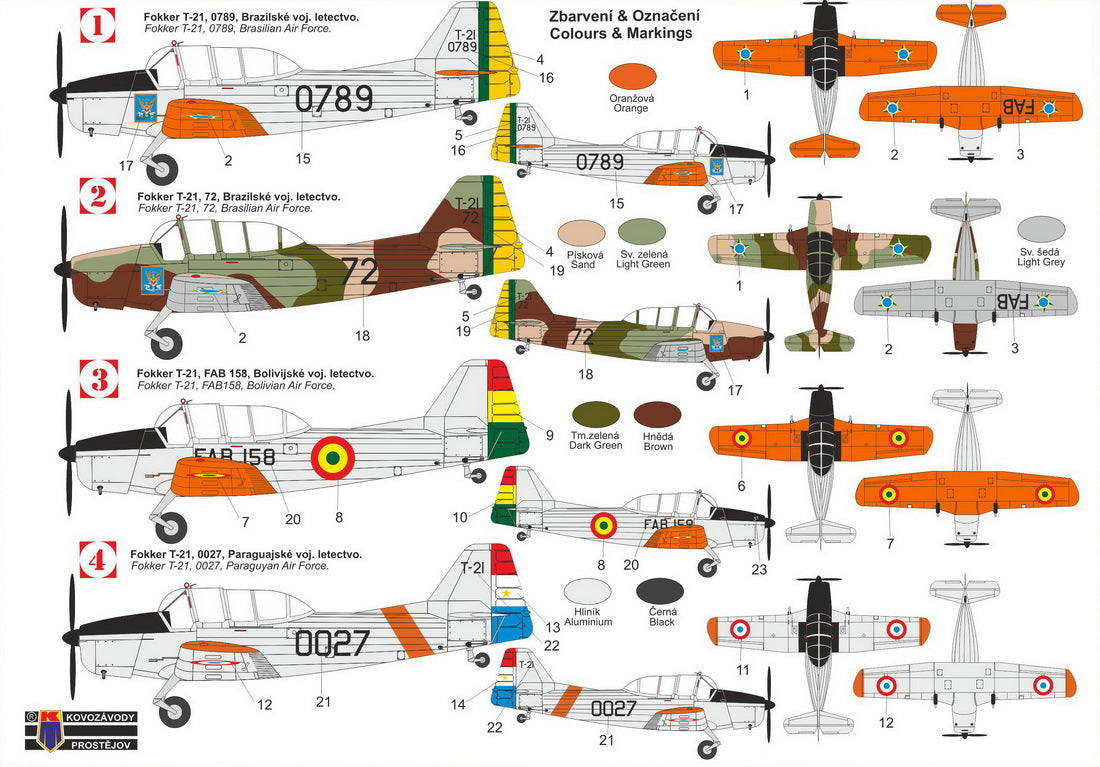 Kovozavody Prostejov 72373 1:72 Fokker T-21 'Instructor'