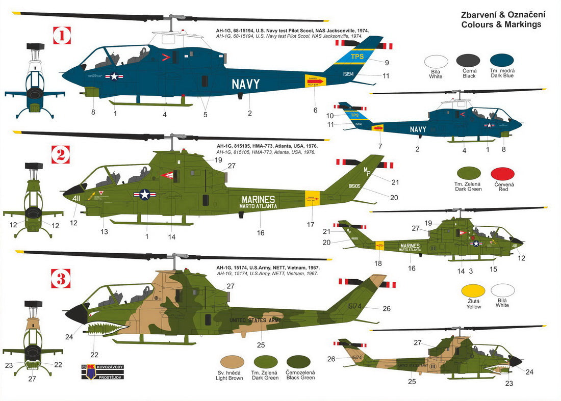 Kovozavody Prostejov 72378 1:72 Bell AH-1G Huey Cobra 'Late'