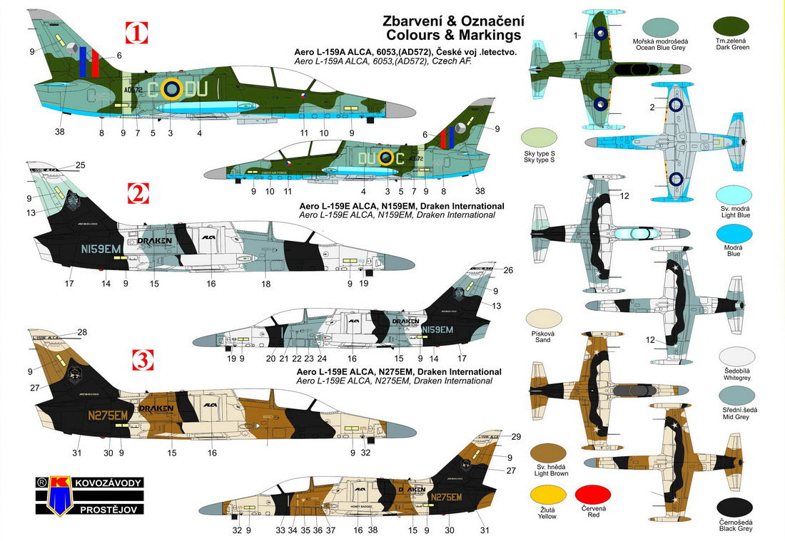 Kovozavody Prostejov 72386 1:72 Aero L-159A/E Alca 'Special Markings'