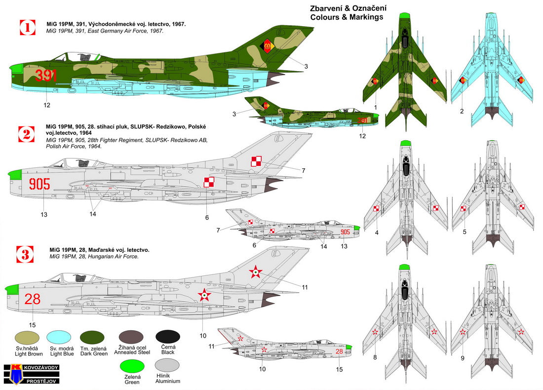 Kovozavody Prostejov 72389 1:72 Mikoyan MiG-19PM 'Over Europe'