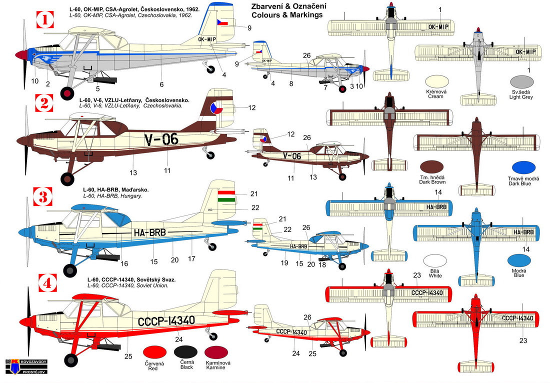 Kovozavody Prostejov 72393 1:72 Let L-60B 'Brigadyr Agro 1'