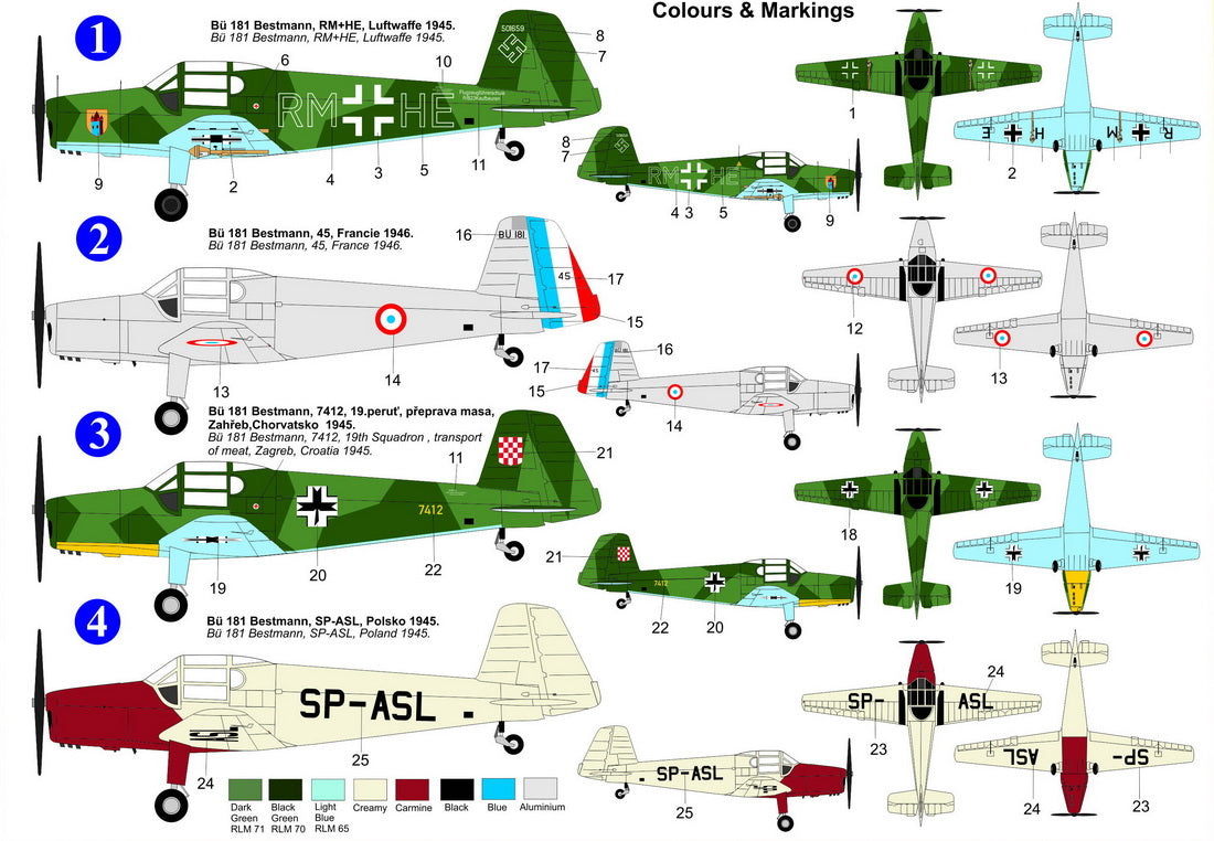 Kovozavody Prostejov 72404 1:72 Bucker Bu181 'Bestmann'