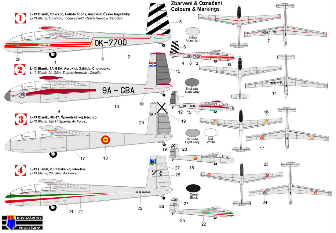 Kovozavody Prostejov 72412 1:72 Let L-13 'BlaniÂ­k'