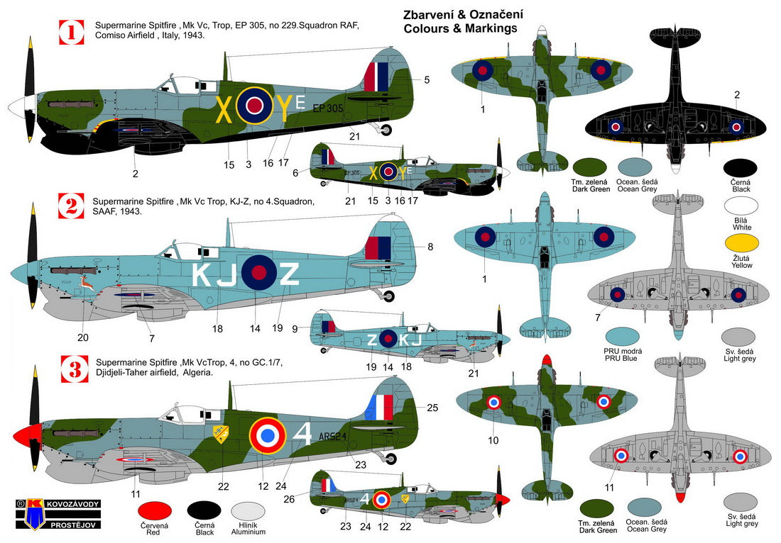 Kovozavody Prostejov 72417 1:72 Supermarine Spitfire Mk.VC 'Mediterranean Theatre'