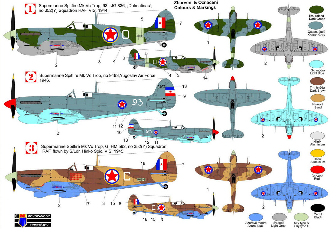 Kovozavody Prostejov 72418 1:72 Supermarine Spitfire Mk.VC Trop 'Over Yugoslavia'