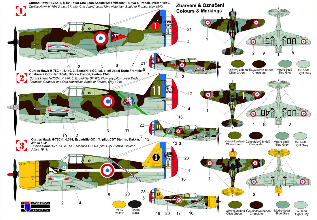 Kovozavody Prostejov 72419 1:72 Curtiss Hawk 75C-1 (French & Vichy AF)