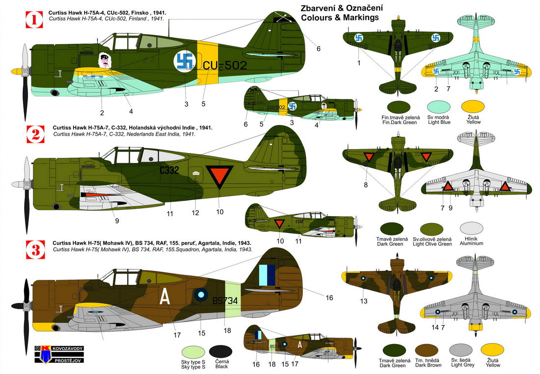 Kovozavody Prostejov 72420 1:72 Curtiss Hawk 75A/Mohawk Mk.IV