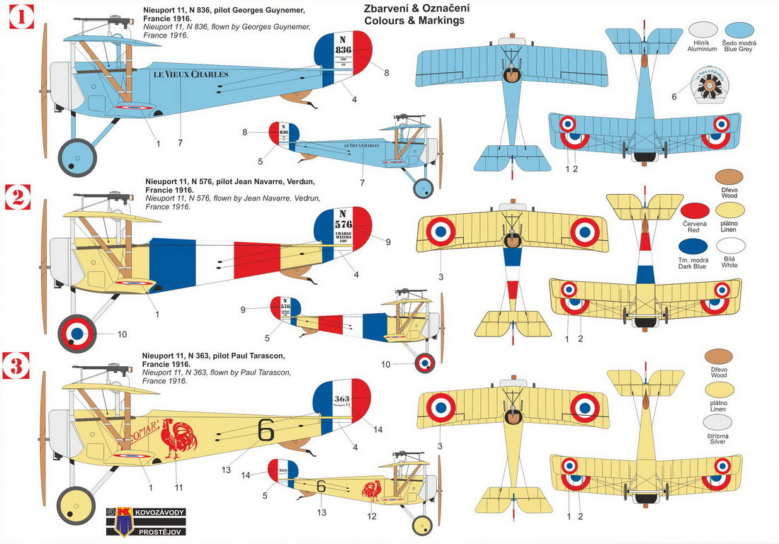 Kovozavody Prostejov 72449 1:72 Nieuport Nie-11 Bébé 'French Aces'