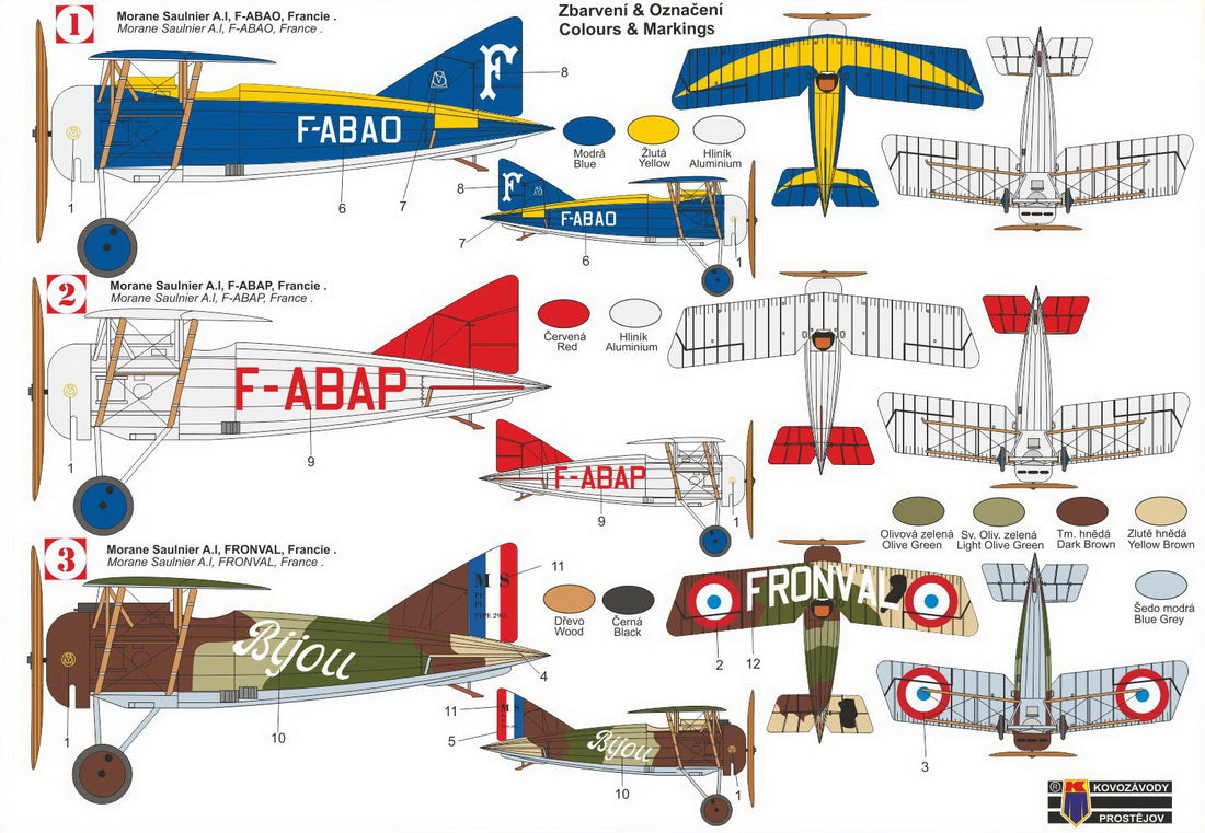 Kovozavody Prostejov 72454 1:72 Morane-Saulnier MS A.I 'French service'