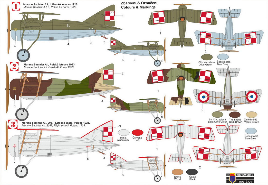 Kovozavody Prostejov 72456 1:72 Morane-Saulnier MoS (A.I) 'Polish service'