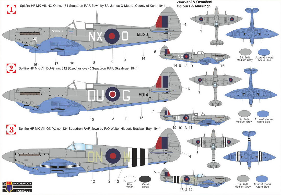 Kovozavody Prostejov 72479 1:72 Supermarine Spitfire HF.VII 'Grey camouflage'