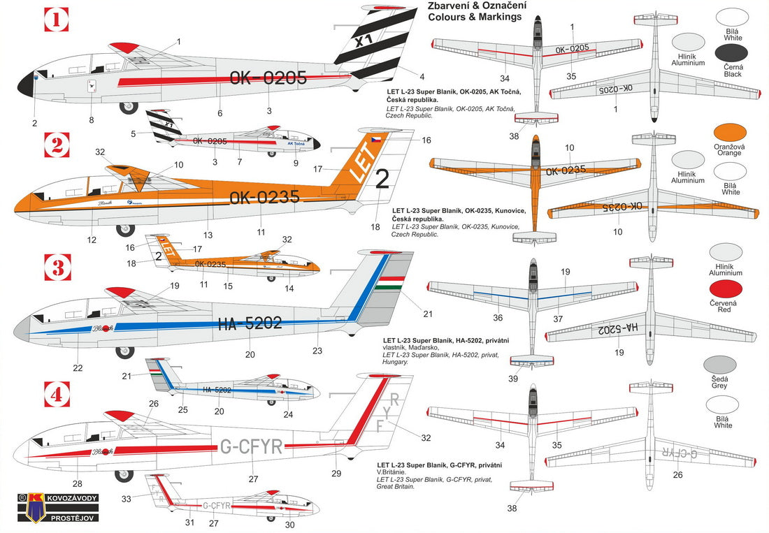 Kovozavody Prostejov 72487 1:72 Let L-23 Super Blaník 'Over Europe' new tool