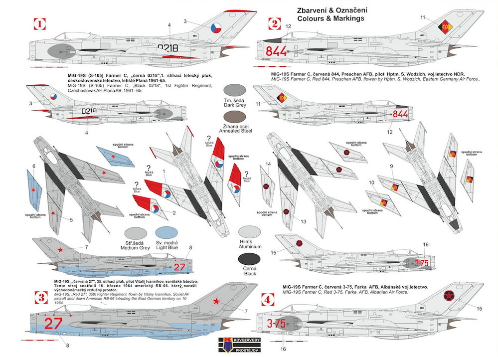 Kovozavody Prostejov 72496 1:72 Mikoyan MiG-19S 'Over Eastern Europe'