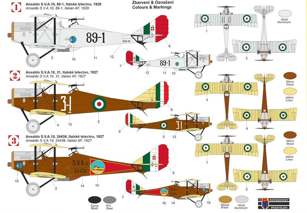 Kovozavody Prostejov 72447 1:72 Ansaldo S.V.A.10 Italian Service